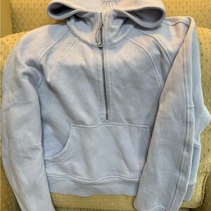 Lululemon Athletica Scuba Half-zip Hoodie. Size M/L. Light blue.